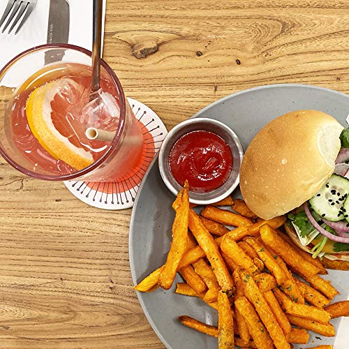 AD Set of 6 Coasters for Drinks Absorbing Round Ceramic Stone Coaster with Cork Base Tabletop Protection Mat for Mugs and Cups,Office,Kitchen (Rose Gold Holder)