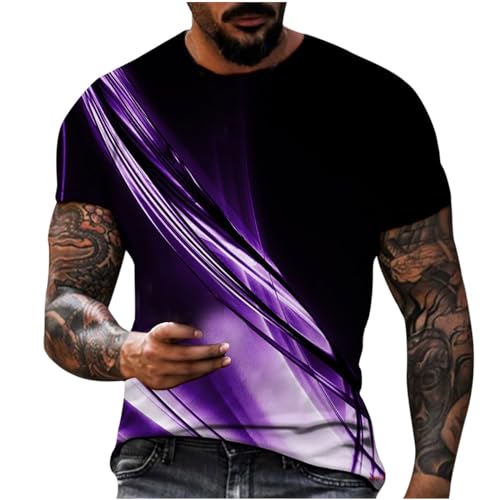 Muscularfit Shirts for Men Graphic Tees Funny Line Printed Short Sleeve Crewneck Shirt Summer Casual Pullover Outdoor Fashion