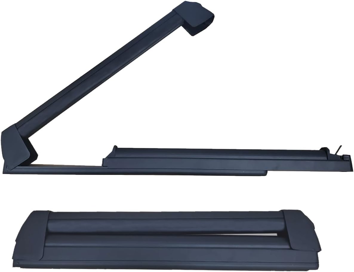 Universal Rooftop 4 Pairs Ski or 2 Snowboards Extender Carrier with Sliding Rail Anti-Theft Lock Roof Rack Crossbars T-Track Only Black