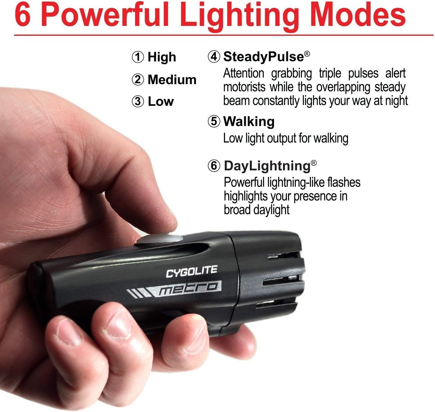 Cygolite Metro 700 Lumen Headlight and Hotshot 100 Lumen Tail Light USB Rechargeable Bike Light Combo Set , Black / Red