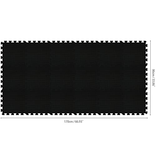 qqpp EVA Rubber 18 Tiles Interlocking Puzzle Foam Floor Mats - Baby Play Mat for Playing | Exercise Mat for Home Workout. Gray. QC-Lb18N