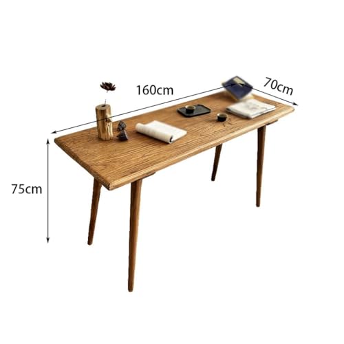 Deask Old Elm Large Desk Solid Wood Dining Table Retro Chinese Style Living Room Long Table Desk Simple Home Log Old Board Ergo Desk(160 * 70 * 75cm)