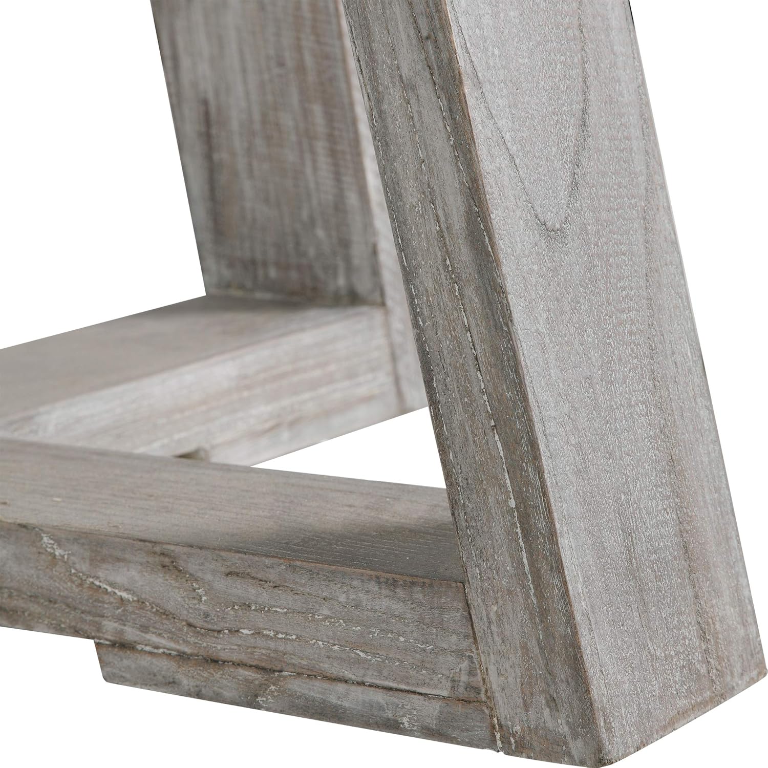 MY SWANKY HOME Luxe Gray Oak Elm Wood Dining Table Scandi Style 6 Seat Trestle Round 52 in