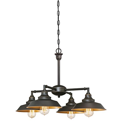 Westinghouse 6345000 Four-Light Indoor Iron Hill Chandelier, 4, Oil Rubbed Bronze with Highlights