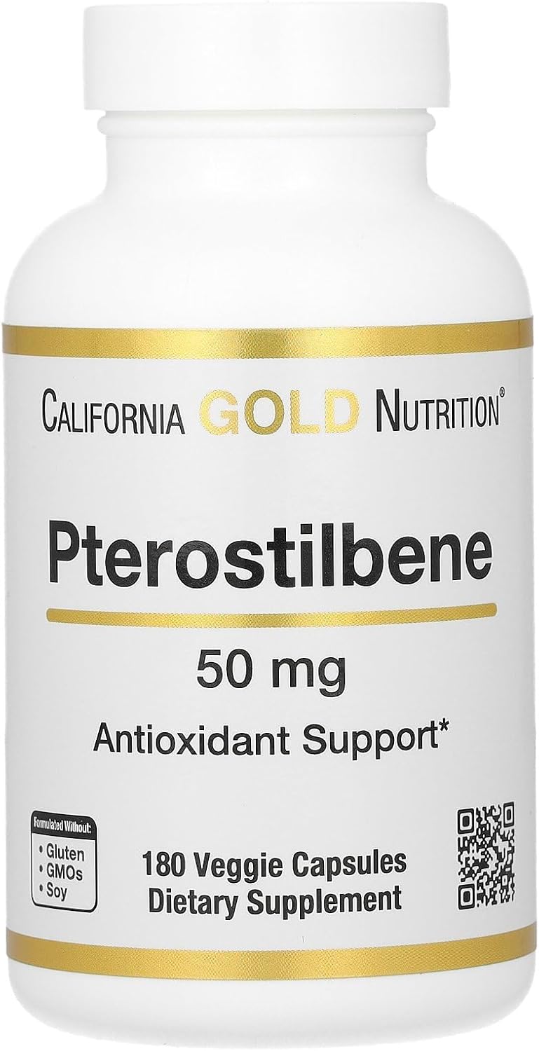 California Gold Nutrition Pterostilbene, 50 mg, 180 Veggie Capsules