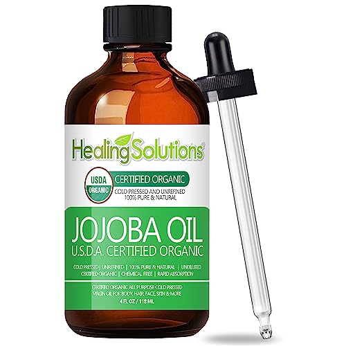 Healing Solutions Organic Rosehip Seed Oil (100% Pure & Natural - USDA Certified Organic) Cold Pressed, Chemical Free, Unrefined, All-Natural Moisturizer for Hair, Skin, Nails - 1 Ounce