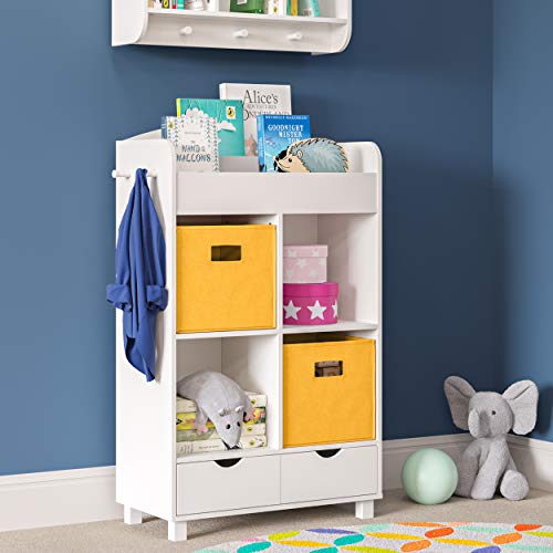 RiverRidge 02-195K Storage Cabinet, White with 2 Golden Yellow Bins