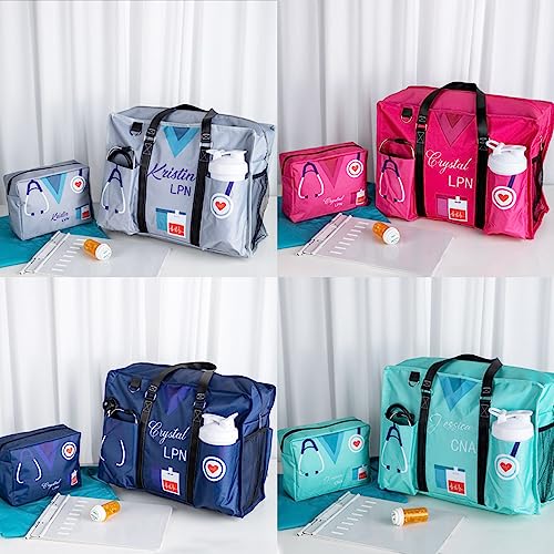 Nurse Tote Bag with Personalized Name Occupation Role Canvas Zipper Nurse Bag with Pocket Custom LPN RN Tote Bag