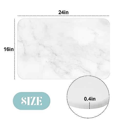 Uiifan Stone Dish Drying Mats Diatomaceous Earth Mat Absorbent Kitchen Counter Mat Non Slip Marble Drying Mat Heat Resistant Stone Dish Mat for Kitchen Counter Home Rack Table (2 Pcs,16 x 12 Inch)