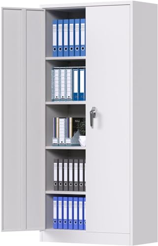 Garage Storage Cabinet, Garage Cabinets, Metal Cabinet, Metal Storage Cabinet with Doors and Shelves, 71
