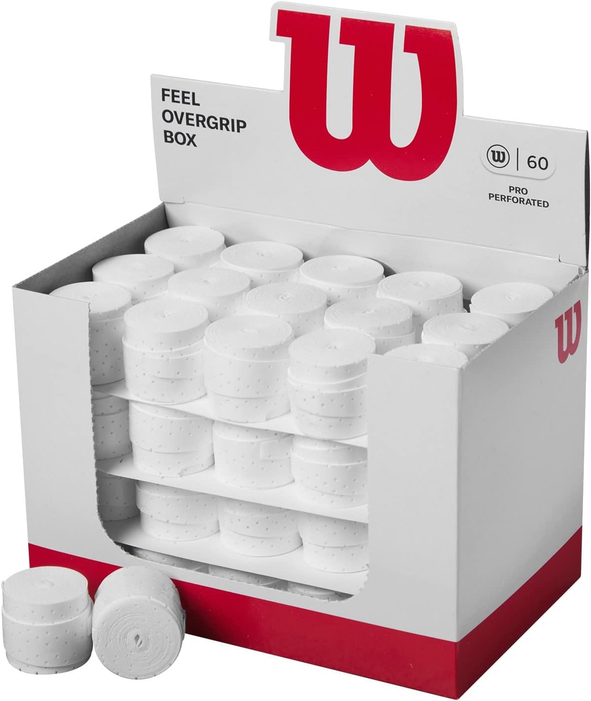 WILSON Pro Overgrip Perforated - 60 Pack, White