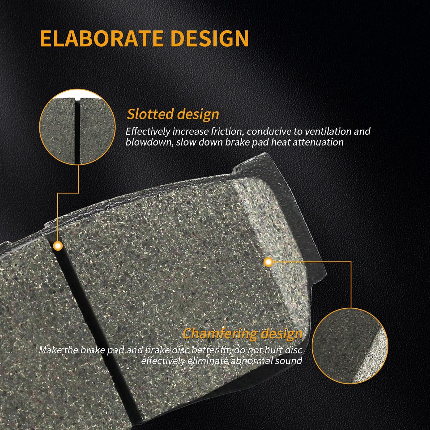 Front and Rear Disc Brake Pads Set Ceramic w/Hardware Replacement for 2006-2012 2014 Kia Sedona 2009-2011 Borrego 2013-2016 Hyundai Santa Fe 2013 Santa Fe Xl 2007-2010 Entourage