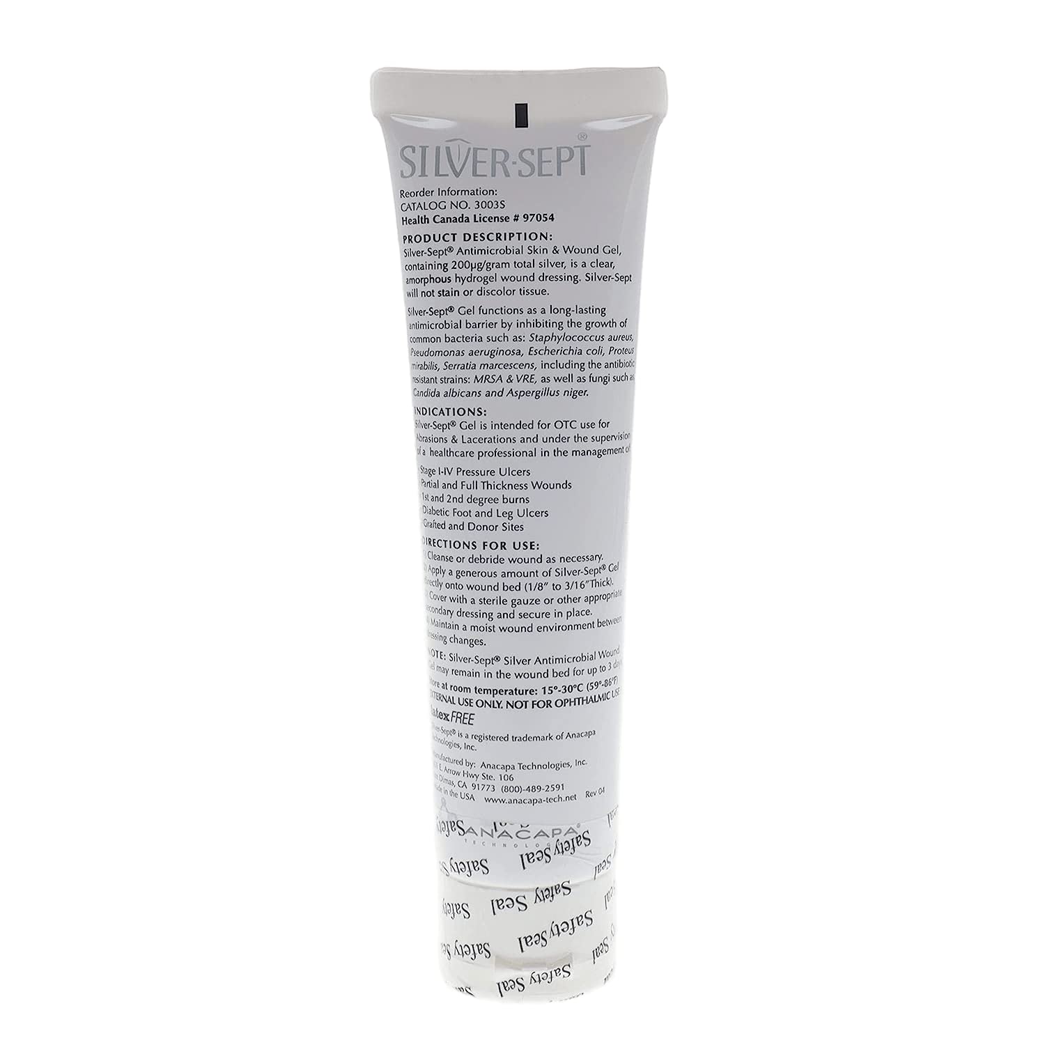 Silver-Sept 3 oz (Pack of 2) Silver Skin and Wound Gel | Silversept Tube for Foot and Leg Treatment, Silver Cream for Scar Care and GeoMetal™ Gauze Pad