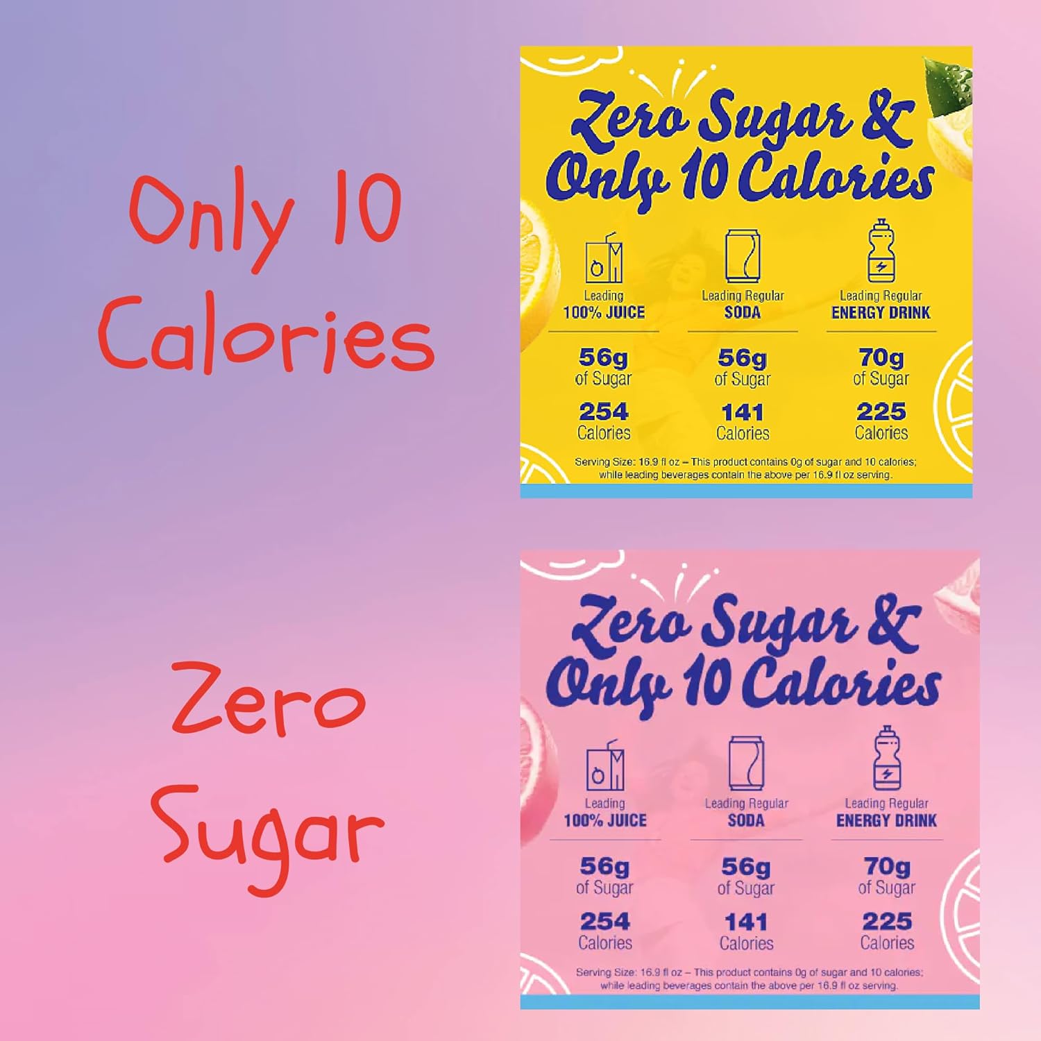 Crystal Light Lemonade and Pink Lemonade Variety Pack, 10 Low Calorie Zero Sugar Powdered Drink Packets Per Box (2 Box Pack) 20 Total Packets Bundle with Drink Pouch and Straw