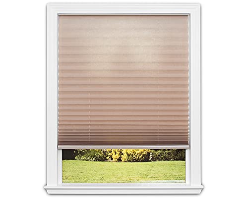 Redi Shade No Tools Easy Lift Trim-at-Home Cordless Pleated Light Filtering Fabric Shade White, 48 in x 64 in, (Fits windows 31 in - 48 in)