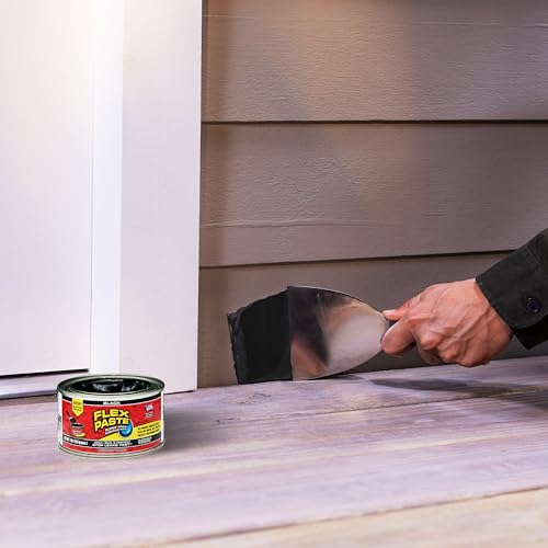Flex Paste, 1 lb Can, White, Waterproof Paintable Putty, Spackle Sealant, Fill Gaps Cracks Holes - Block Out Water and Air - UV Resistant - Walls, Drywall, EPDM, Concrete, Roof, RV Repairs