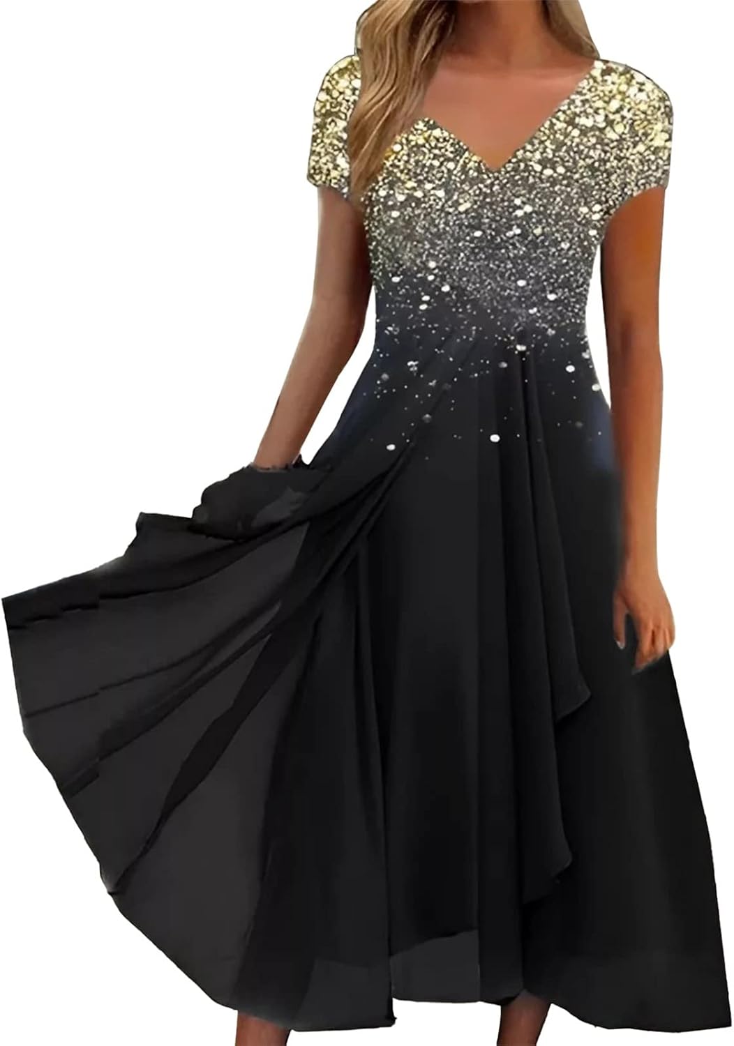 XJYIOEWT Linen Dress Plus Size Women,Women's Dress Casual Knitted Patchwork Women's Dress Casual Shirt Dress