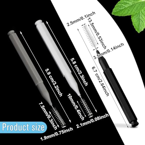 Patelai 50 Pieces Braces Brush for Cleaner Interdental Brush Toothpick Dental Tooth Flossing Head Oral Dental Hygiene Flosser Toothpick Cleaners Tooth Cleaning Tool (Black)