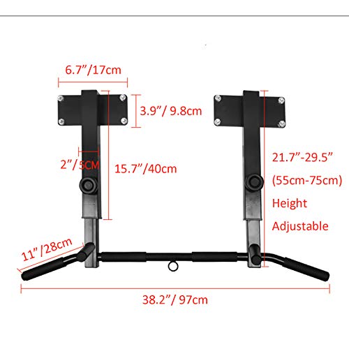 Joist Mounted Pull Up Bar Height Adjustable, Ceiling Mount Chin Up Bar, Heavy Duty Home Gym Strength Training Equipment Max Load 660lbs