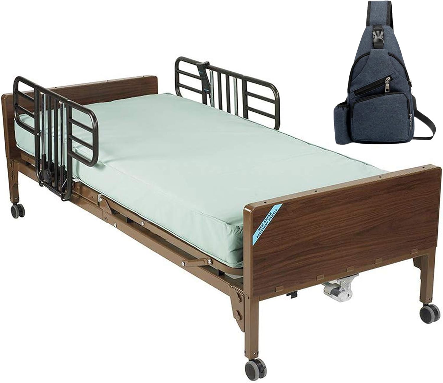Drive Delta Ultra Light Semi Electric Hospital Bed with Half Rails and 80
