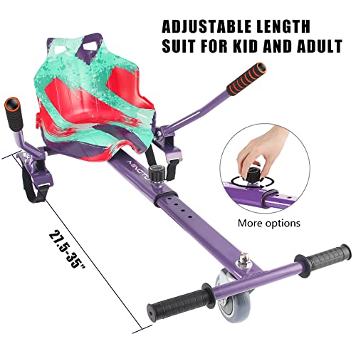 Hoverboard Seat Attachment- Go Kart Adjustable Frame Length Hoverboard Attachment for 6.5