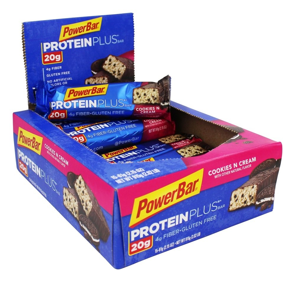PowerBar Protein Plus Bar, Cookies N Cream, 15 Bars, 2.15 oz (61 g) Each