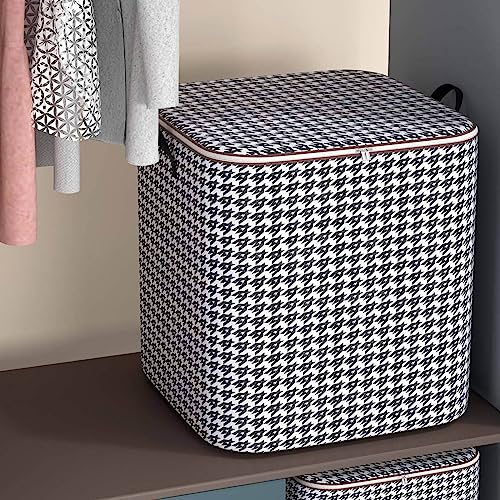 Storage Bags Heavy Duty,Fabric Organization and Storage with Lids and Handle,Extra Large Storage Bags for Clothes,Storage for Space Saving,Pillows, Bedding, Clothes,Blankets (Medium)