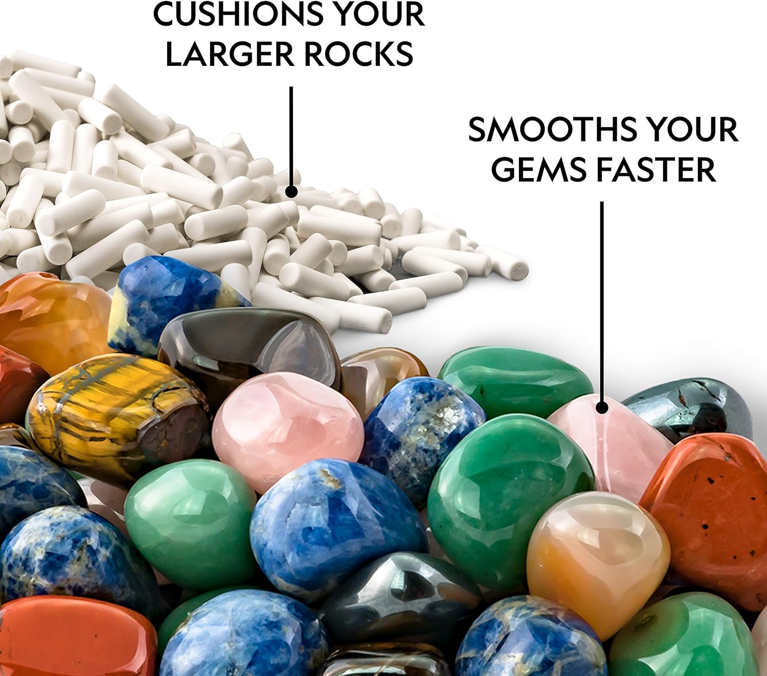 NATIONAL GEOGRAPHIC Ceramic Media for Rock Tumbling – 1.5 lb Ceramic Pellets, Tumbling Media for Rock Polisher, Use with Rock Tumbler Grit, Protects Rocks, Reusable, Rock Tumbling Supplies