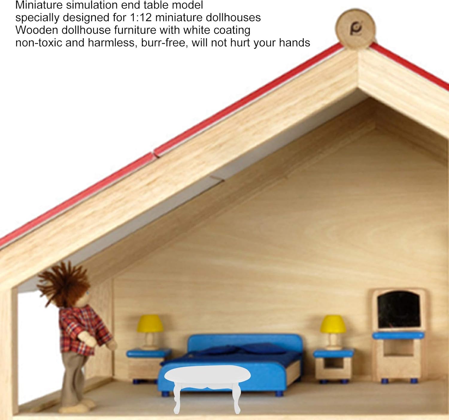 Miniature Dollhouse Furniture, Mini Wooden Coffee Table Simulated Furniture Model for 1:12 Doll House Accessories