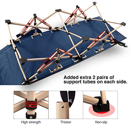 REDCAMP Oversized Camping cots for Adults 500lbs, Extra Wide Sleeping Cots Tall Sleeping Cots Heavy Duty, XL Cots Portable for Outdoor Indoor Office, Grey