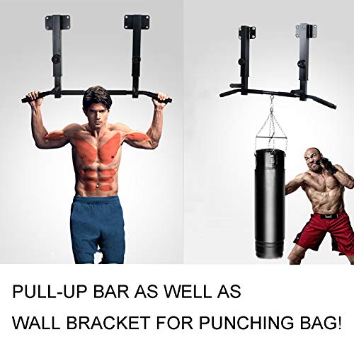 Joist Mounted Pull Up Bar Height Adjustable, Ceiling Mount Chin Up Bar, Heavy Duty Home Gym Strength Training Equipment Max Load 660lbs