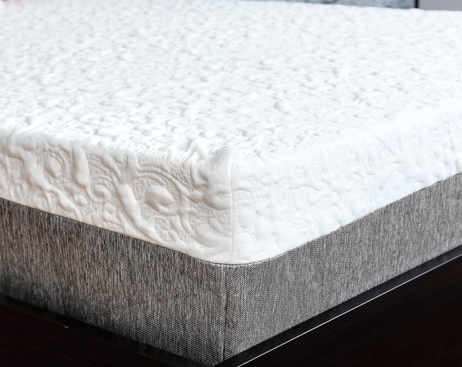 with A 10 INCH Narrow King (72 inch x 80 inches) New Cooler Sleep Graphite Gel Memory Foam Mattress with Premium Textured 8-Way Stretch Cover for Campers, RV's & Trailers Made in The USA