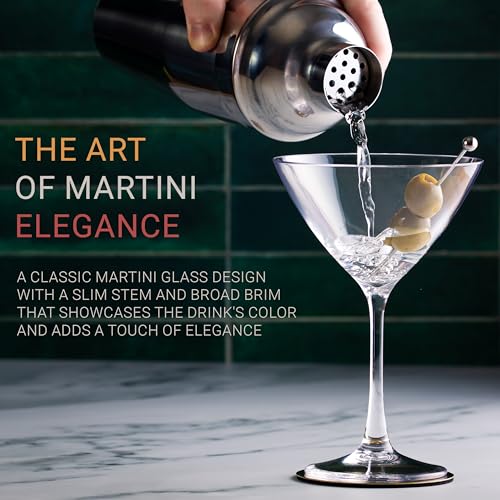 Plastic Martini Glasses, Unbreakable Premium Quality Drinkware, Tritan Reusable Coupe Glassware, BPA-Free Dishwasher-Safe Cups, 8 oz Set of 4