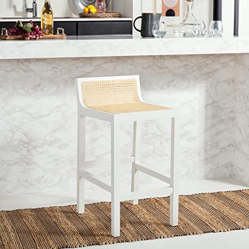 Safavieh Home Collection Saito Natural Low Back Cane 25.6-inch Counter Stool
