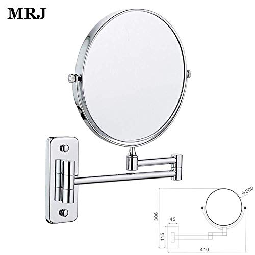 Bathroom Wall Mounted Makeup 8-inch Two-Sided 5X Magnification 360°Swivel Extending Folding Bathroom Shaving Cosmetic Make Up Mirror(Color:Archaize,Size:1X/3X)