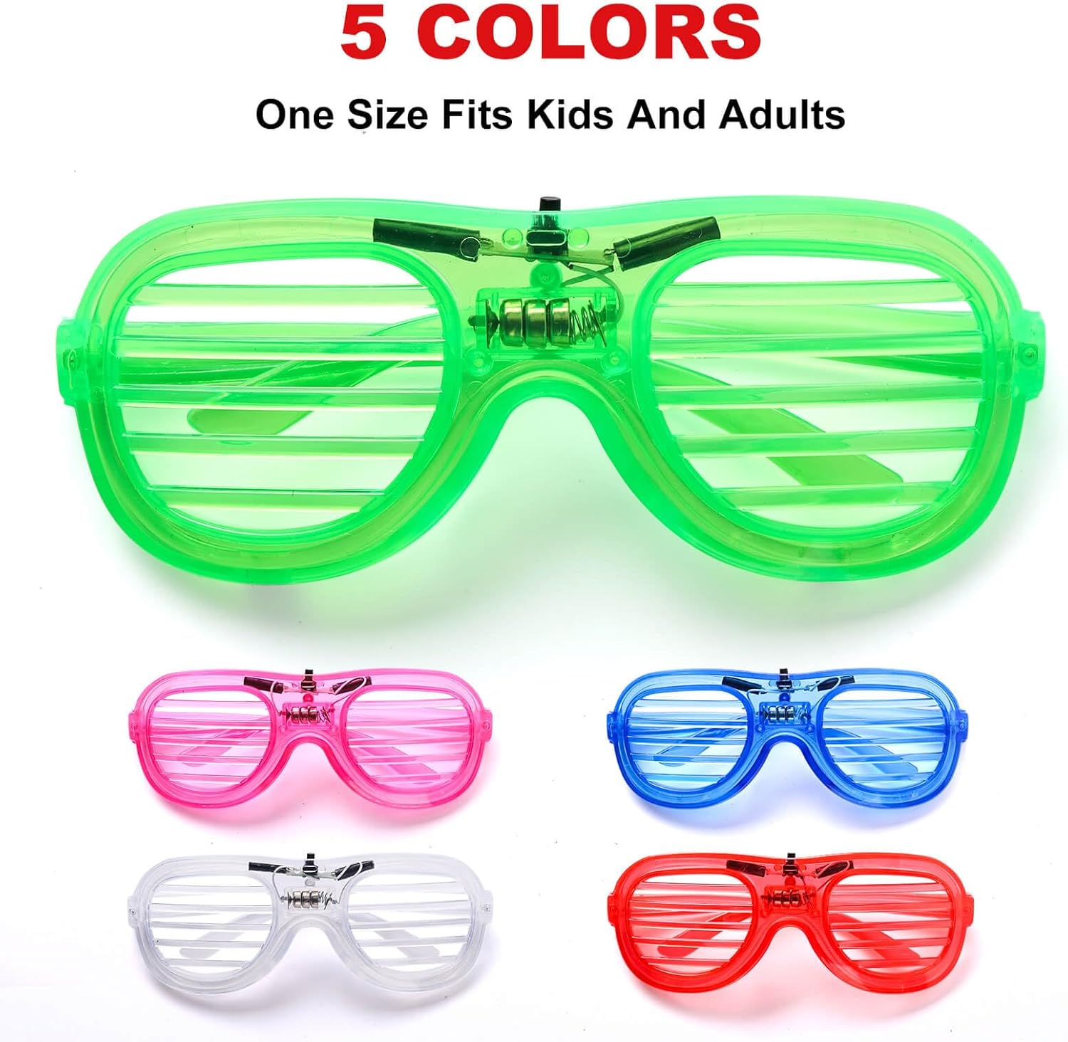 25 Packs LED Glasses Party Favor Bulk, Light Up Glasses 5 Neon Colors Glow In The Dark Party Supplies Favor Toy for Kids & Adults Fit All Size, Cosplay Birthday Holiday Concerts Wedding Carnival