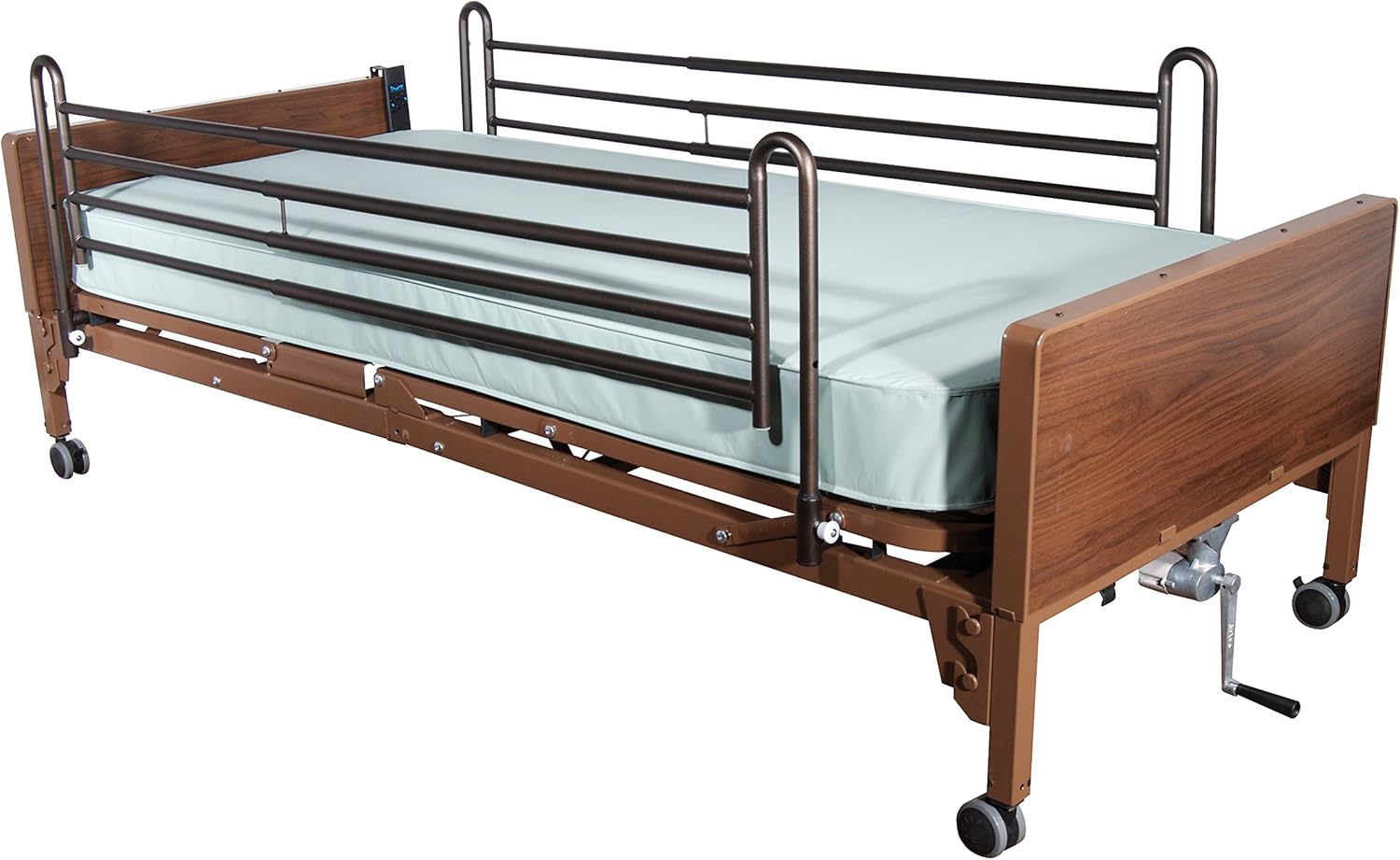 Drive Medical Delta Ultra Light Full Electric Bed with Full Rails and Foam Mattress, Model - 15033BV-PKG-2