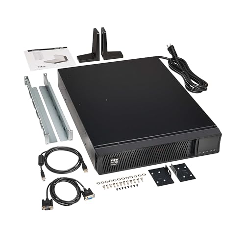 Eaton Tripp Lite Series 2200VA Smart UPS Back Up, Sine Wave, 120V, 1950W, 7 Outlets, 2U Rackmount or Tower, Network Card Option, LCD, USB, DB9, 3-Year Warranty & 250,000 Insurance (SMART2200RM2U)