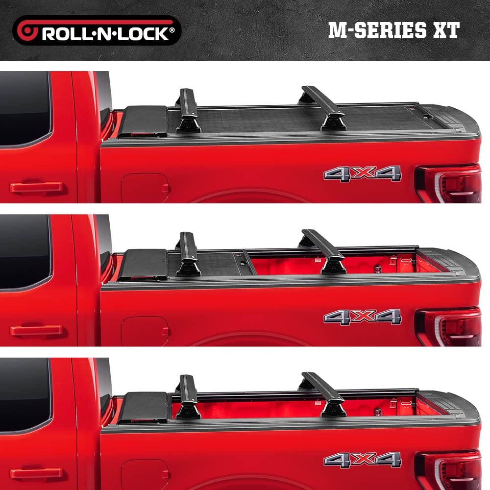 RealTruck Roll-N-Lock M-Series XT Retractable Truck Bed Tonneau Cover | 495M-XT | Fits 2020-2024 Jeep Gladiator w/Trail Rail System 5' 0