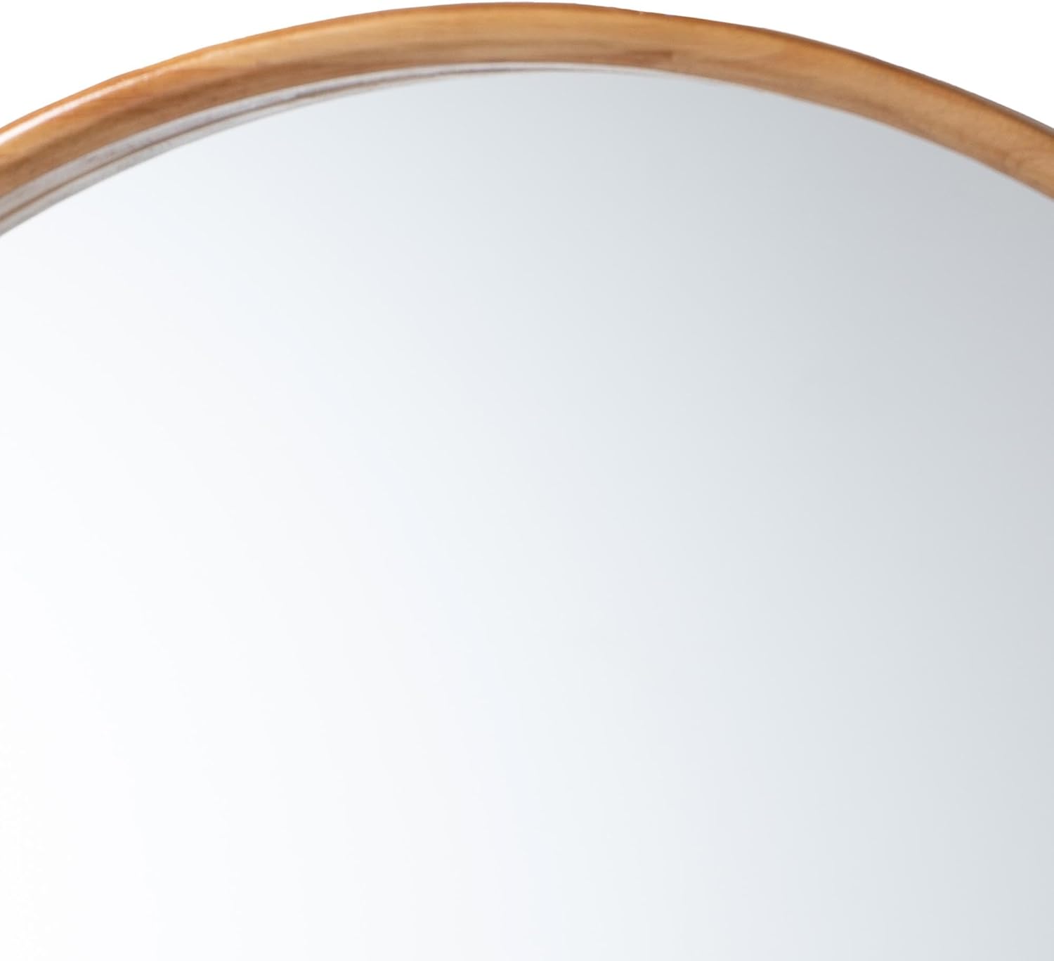 Baxton Studio Tazara Round Accent Mirror, Natural Brown