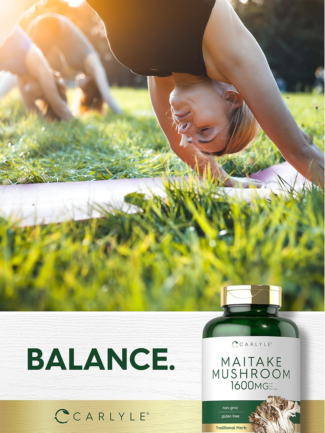 Carlyle Maitake Mushroom Capsules | 1600mg | 400 Count | Non-GMO & Gluten Free Extract | Mushroom Supplement