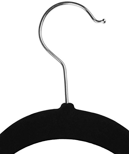 Premium Velvet Hangers (50 Pack, Black) Non-Slip Clothes Hangers - Strong and Durable Suit Hangers - Space Saving Coat Hangers, 360 Degree Rotatable Hook Pant Hangers.