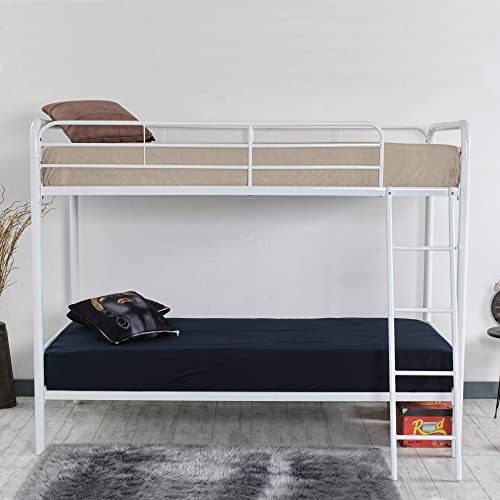Better Home Products Twin Over Twin Metal Bunk Bed in Black