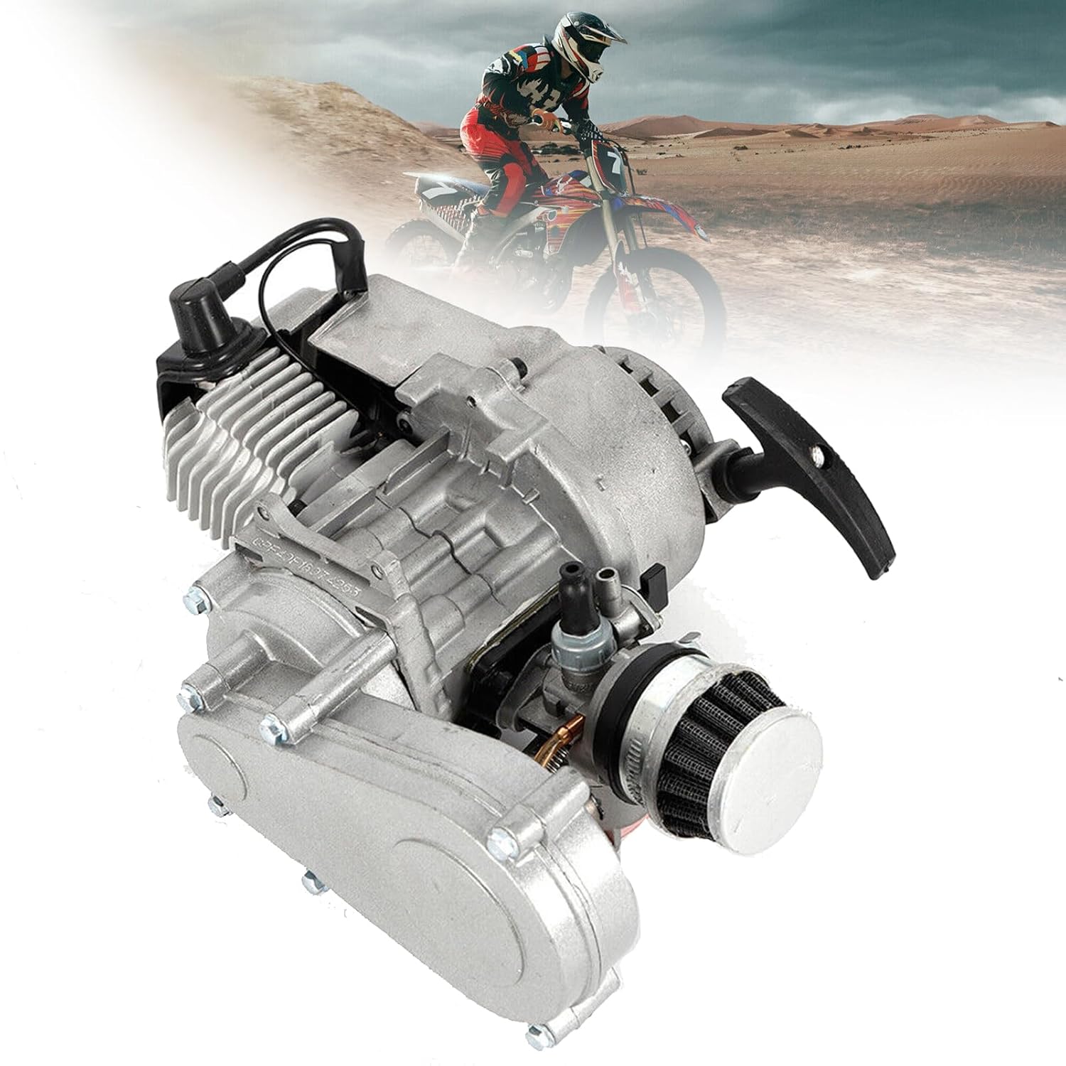 49cc 2 Stroke Engine Motor Kit, Pull Start Mini Engine, for 49CC 2 Stroke Pocket Bike, Mini Dirt Bike, ATV or Scooter