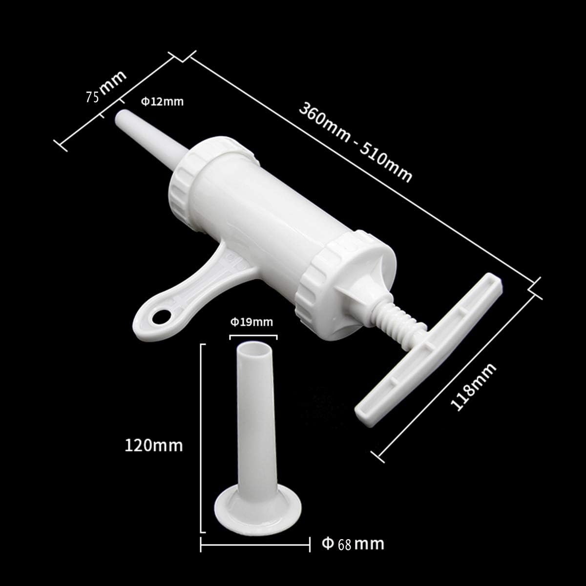 Food Grade Quality Manual Sausage Maker, Sausage Stuffer meat Filler Hand Operated Salami Maker(With 2 Funnel, 5/8