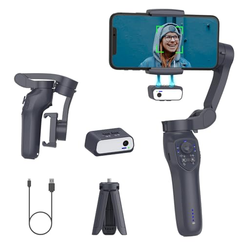 L7C Pro, Gimbal stabilizer for iPhone, Phone Stabilizer for Video Recording with Face/Object Tracking, 3-Axis Gimbal for Android & iPhone 15 Pro Max, Foldable iPhone Gimbal Vlog Recording