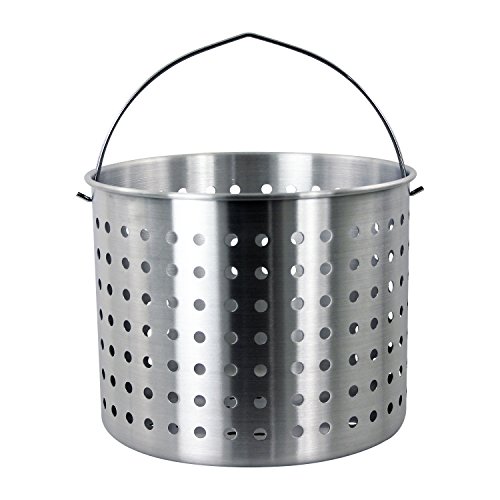 CHARD ASP60, Aluminum Stock Pot and Strainer Basket Set, Silver, 60 quart,Large