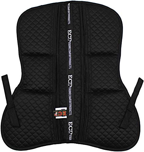 ECP All Purpose Diamond Quilted Poly Cotton English Half Saddle Pad with Therapeutic Contoured Correction Support Pockets, 18 Memory Foam Shims Included