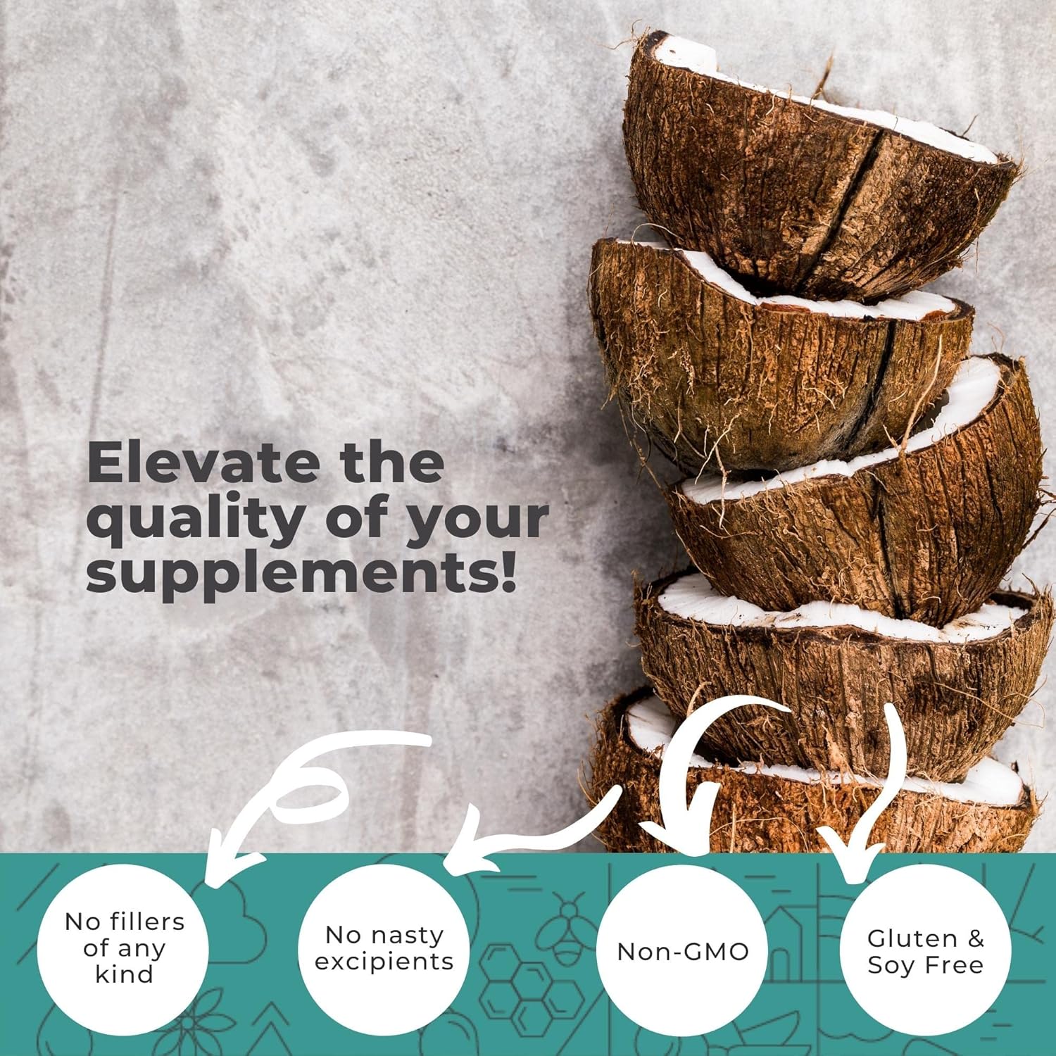 Monolaurin 1000mg Capsules — Made with Pure Glycerol and Lauric Acid from Raw Coconut — Natural Vegan Capsules That are Non-GMO and Soy Free — 240 Capsules