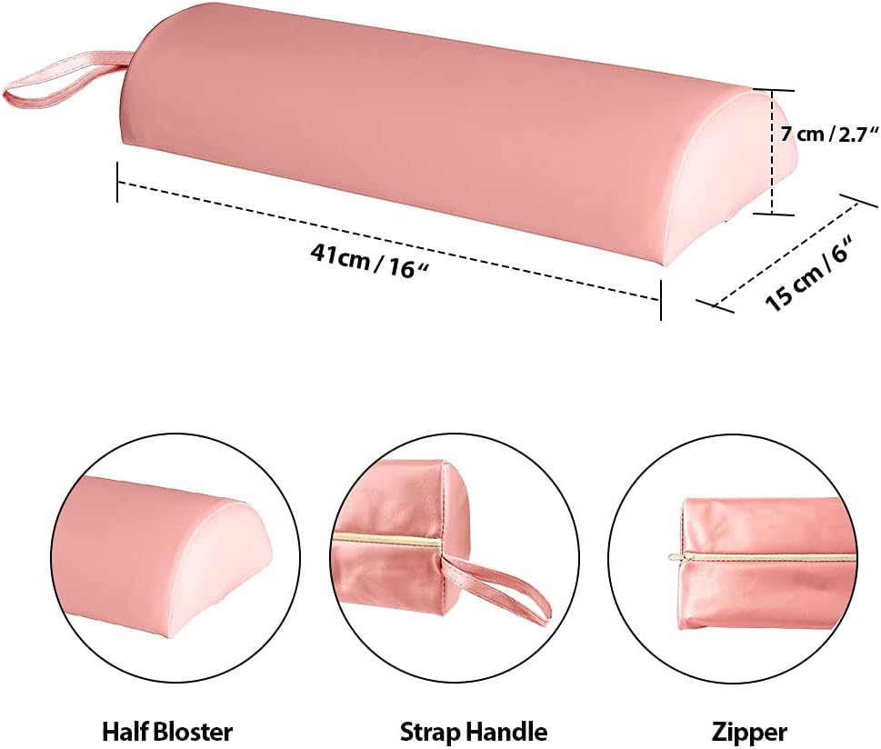 Pink 3-Section Aluminum 84In L Portable Massage Table Facial SPA Bed Tattoo w/Bolster Pillow, Light Pink